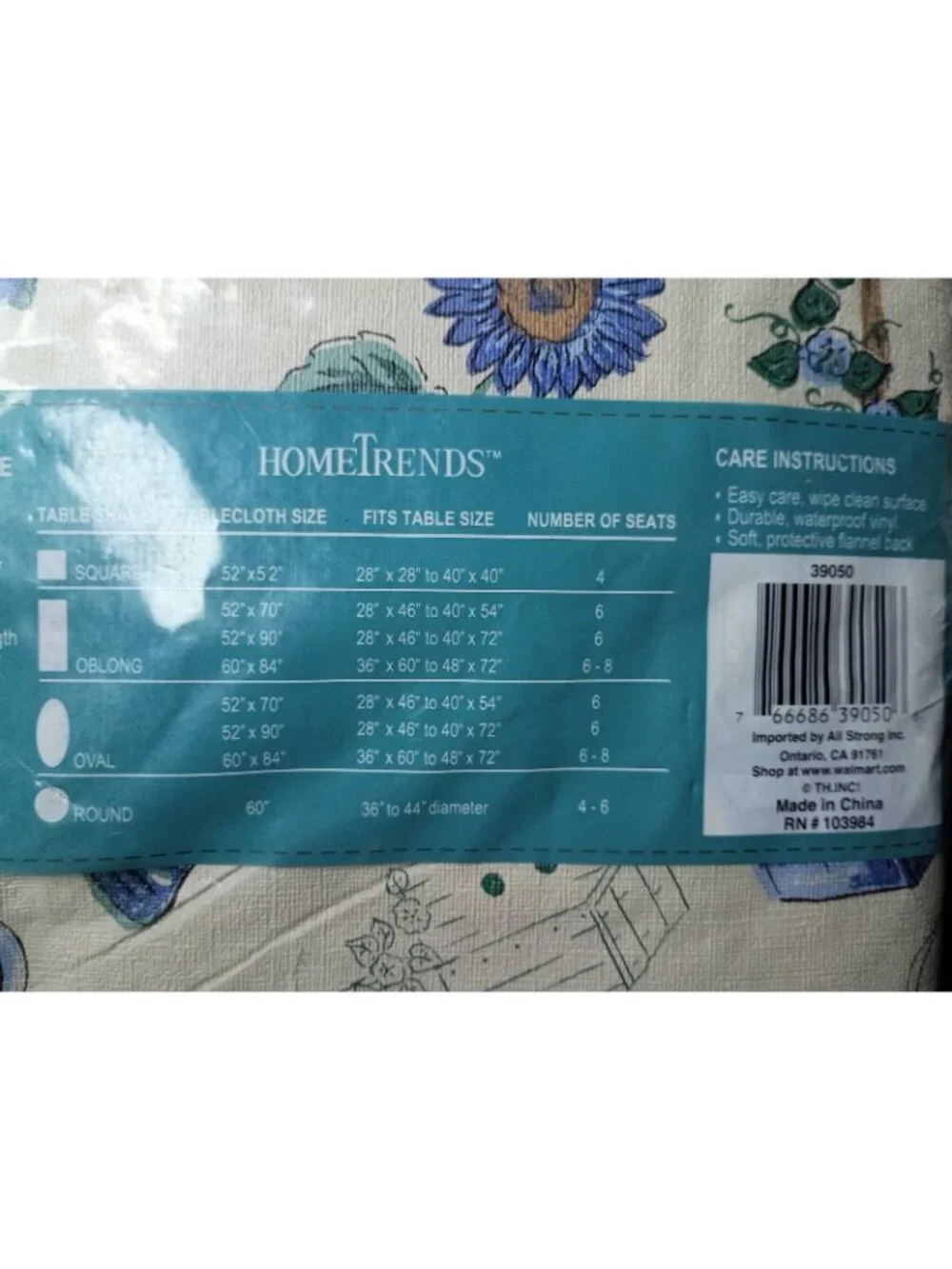 Vintage Home Trends Vinyl Back Tablecloth 60 x 84 Gardening Rabbit